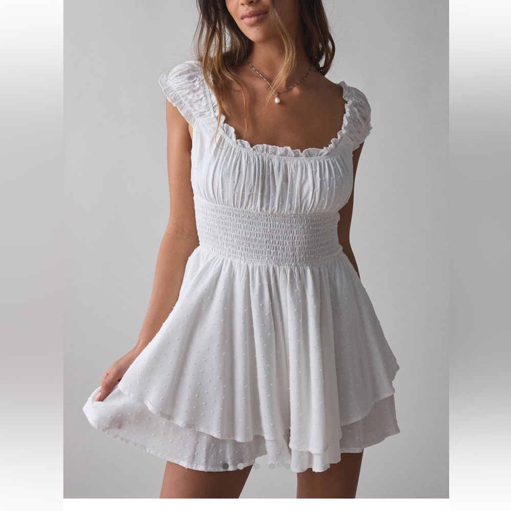 UO Rosie Smocked Tiered Ruffle Romper